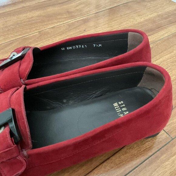 Stuart Weitzman Women's Red Loafers - Picture 3 of 6
